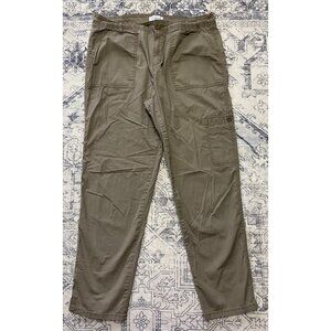 Liz Claiborne Womens Classic Cargo Pants Size 10 Olive Green Cotton Stretch